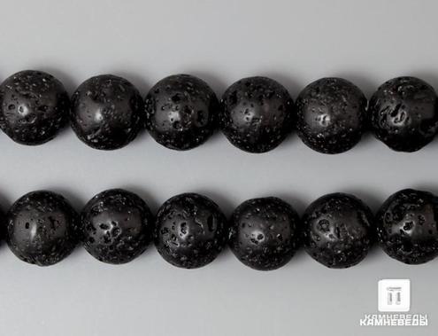 Бусины из пемзы (лавы), 37 шт. на нитке, 10-11 мм, 7-67/2, фото 1