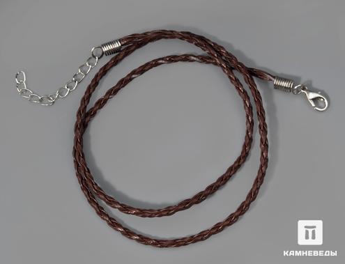 Шнурок для кулона, коричневый, плетеный 50 см, 96-5/15, фото 1