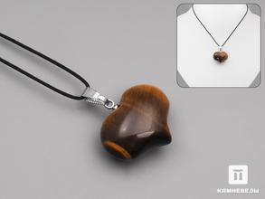 Кулон «Сердце» из тигрового глаза