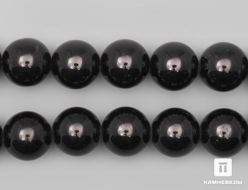 Бусины из шерла (чёрного турмалина), 38 шт. на нитке, 10-11 мм, 7-68/4, фото 1