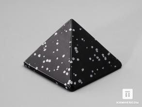 Пирамида из обсидиана снежного, 5х5х3,4 см