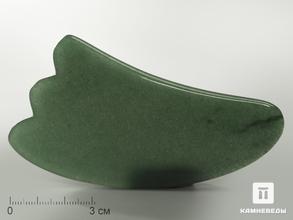 Массажёр для лица Гуаша из зеленого авантюрина, 10х5,3 см