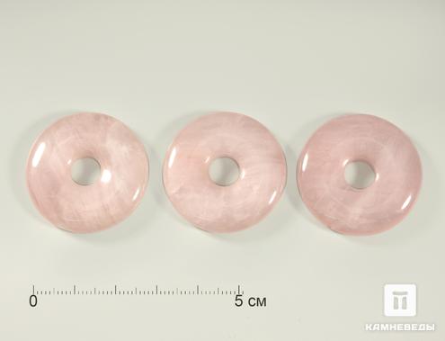Кулон диск из розового кварца, 3 см, 4431, фото 3