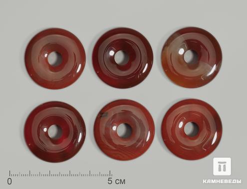 Кулон диск из сердолика (карнеола), 3 см, 5621, фото 4