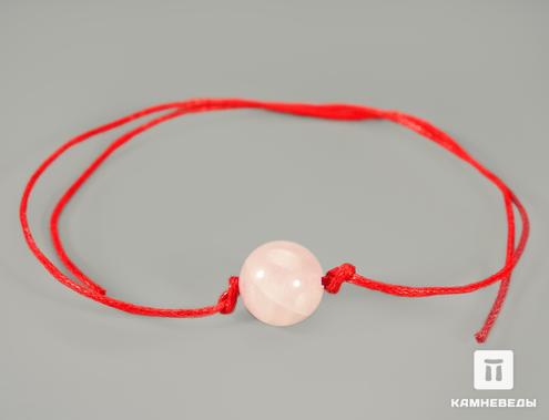 Браслет с бусиной розового кварца на красной нити, 5936, фото 1