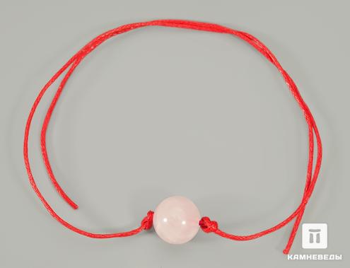 Браслет с бусиной розового кварца на красной нити, 5936, фото 2