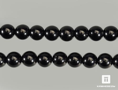 Бусины из шерла (чёрного турмалина), 65 шт. на нитке, 6 мм, 6067, фото 1