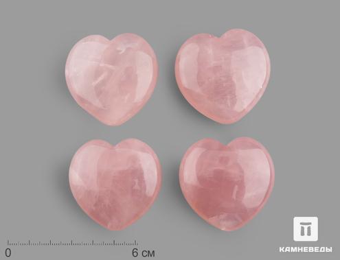 Сердце из розового кварца, 4,5х4,5 см, 23-44/2, фото 1