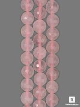 Бусины из розового кварца (огранка), 36-40 шт. на нитке, 10-11 мм